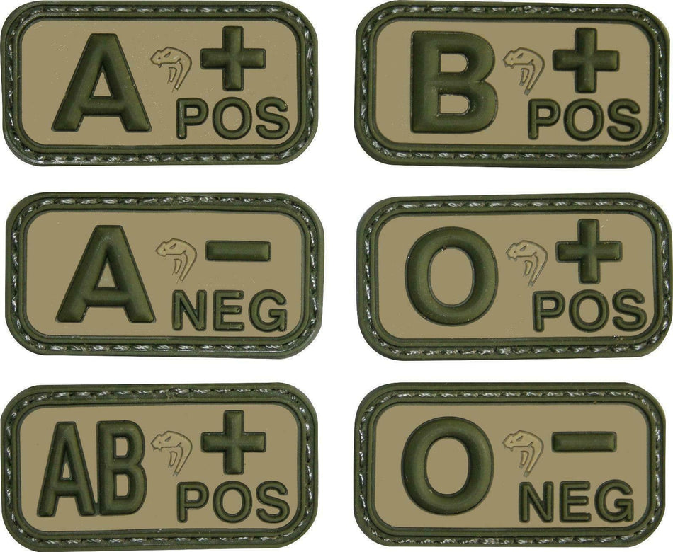 Viper Rubber Blood Group Patch Green