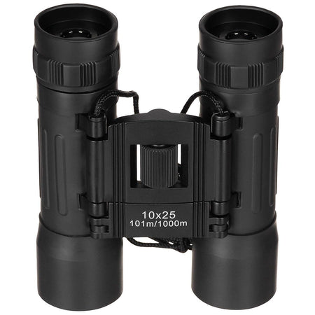 MFH Foldable Binocular 10x25 Woodland Black Ruby Lens