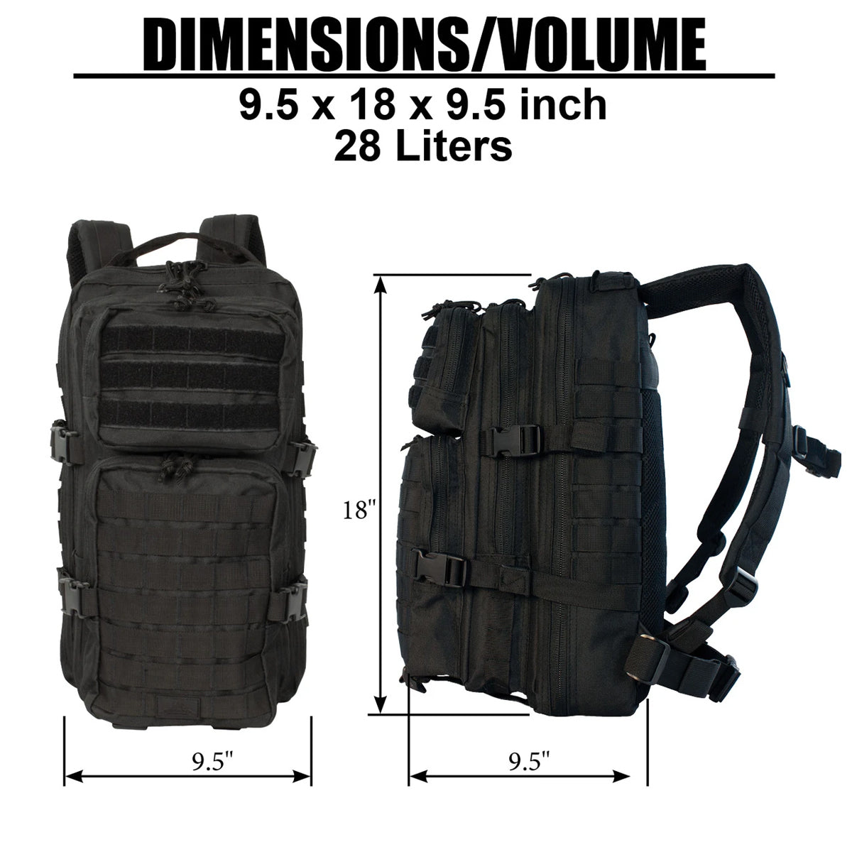Red Rock Outdoor Gear Large Assault Pack Black 28ltr