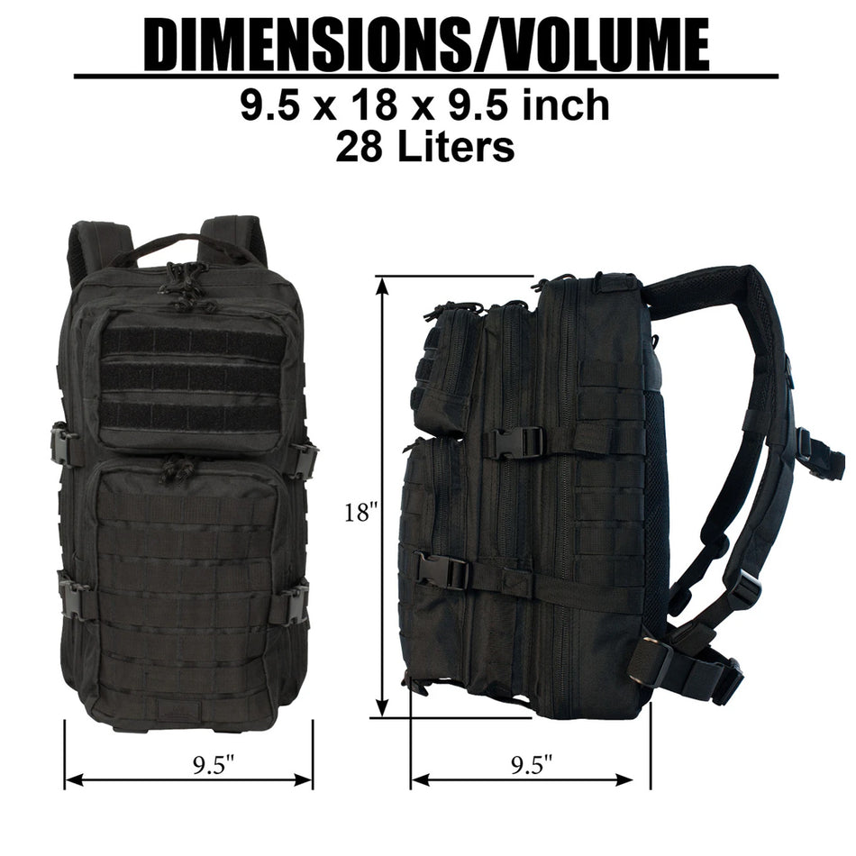 Red Rock Outdoor Gear Large Assault Pack Black 28ltr