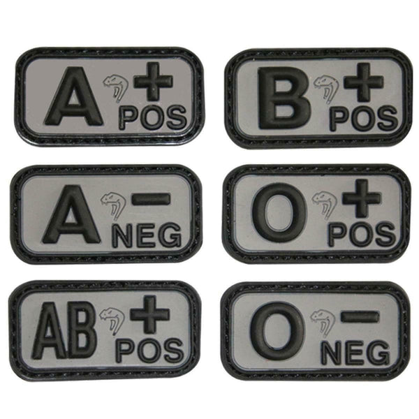 Viper Rubber Blood Group Patch Black