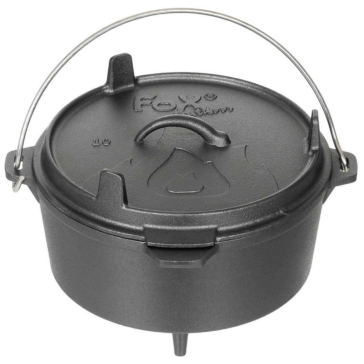 Fox Outdoors Dutch Pot Oven Cast Iron Cooking Pot 3.8 ltr