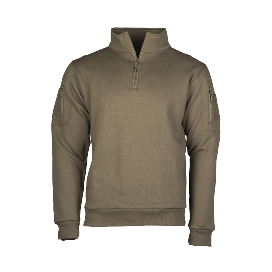 Mil-Tec Mens Sweatshirt with Zipper Ranger Green