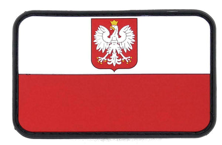 Polish Flag PVC Rubber Patch 80x50mm