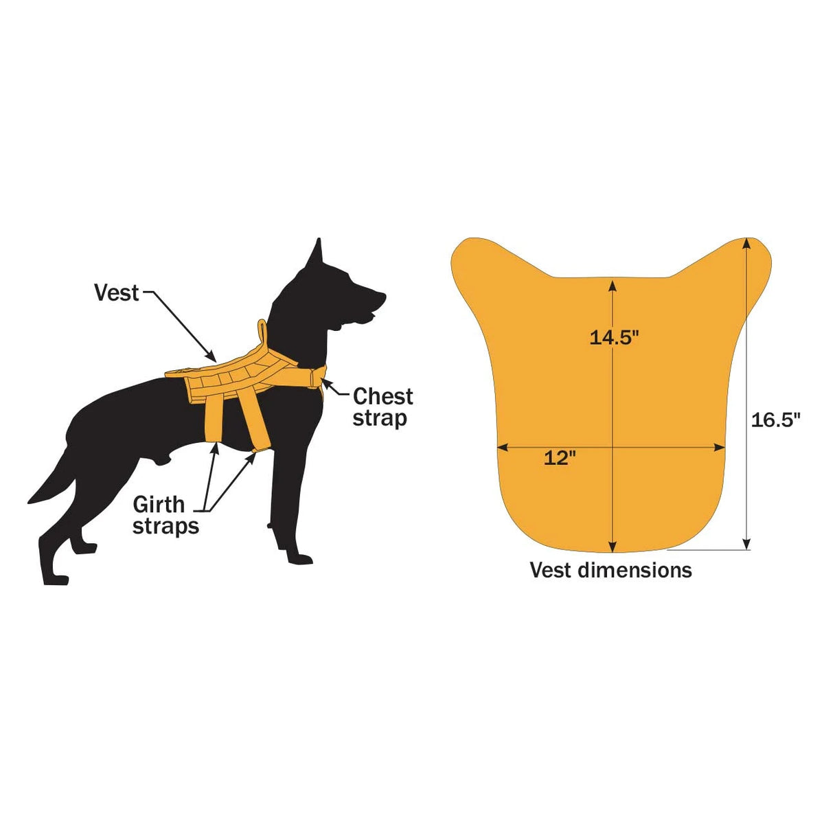 United States Tactical Patriot K9 Dog Vest Harness Black