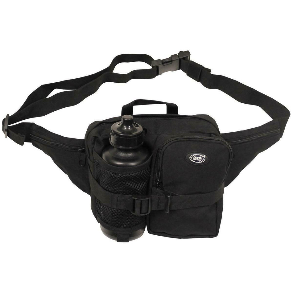 MFH Waist Bag with Water Bottle Black 