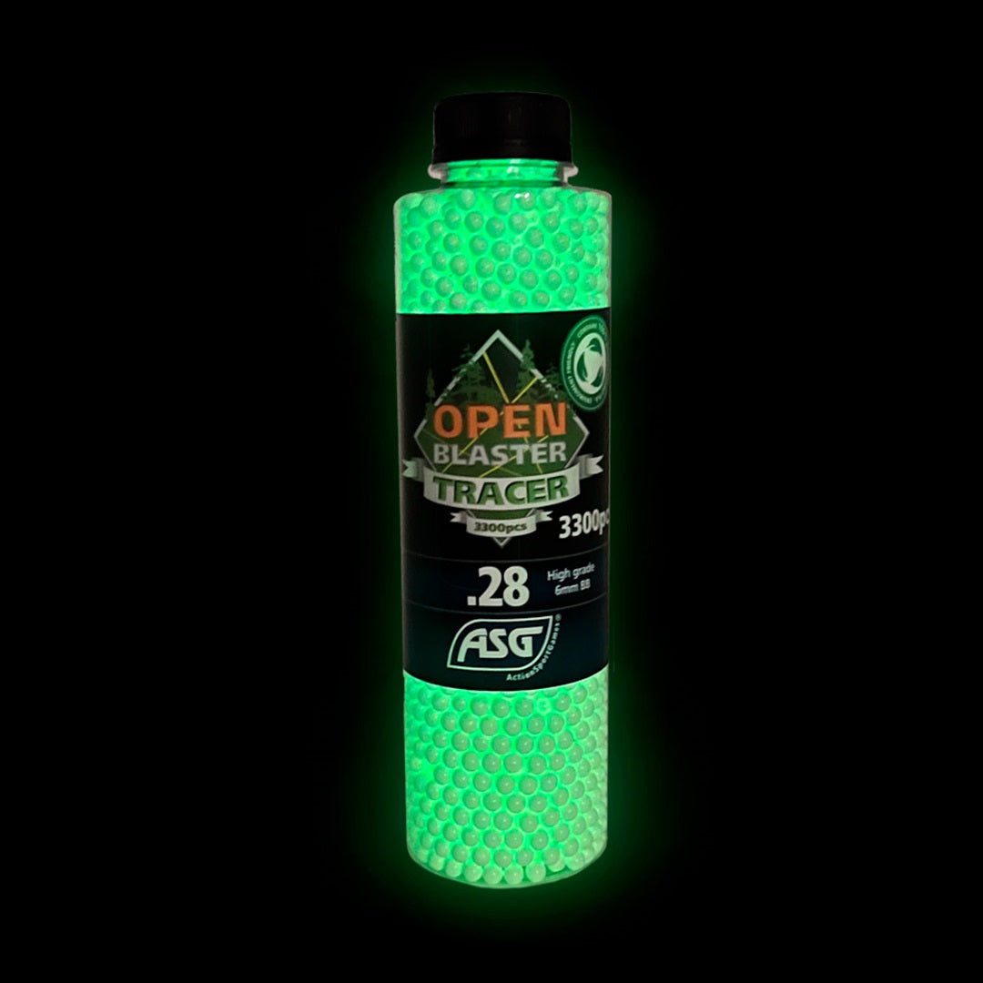 ASG OPEN Blaster Green Airsoft Tracer bb’s 0.28g 3300 Bottle