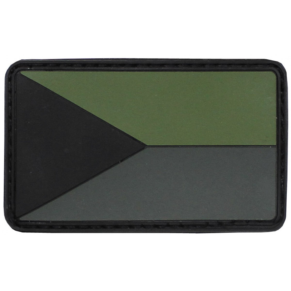 MFH Czech Flag Rubber Patch 8 x 5 cm Hook & Loop Subdued Green