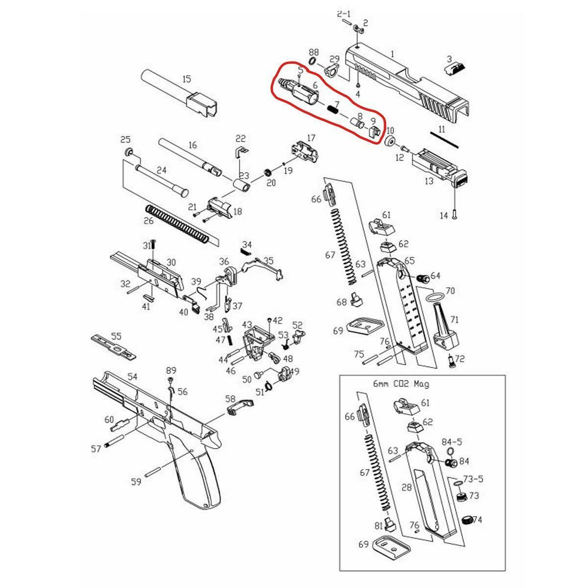 ASG Spare Part XP-18 Complete Loading Nozzle 19084