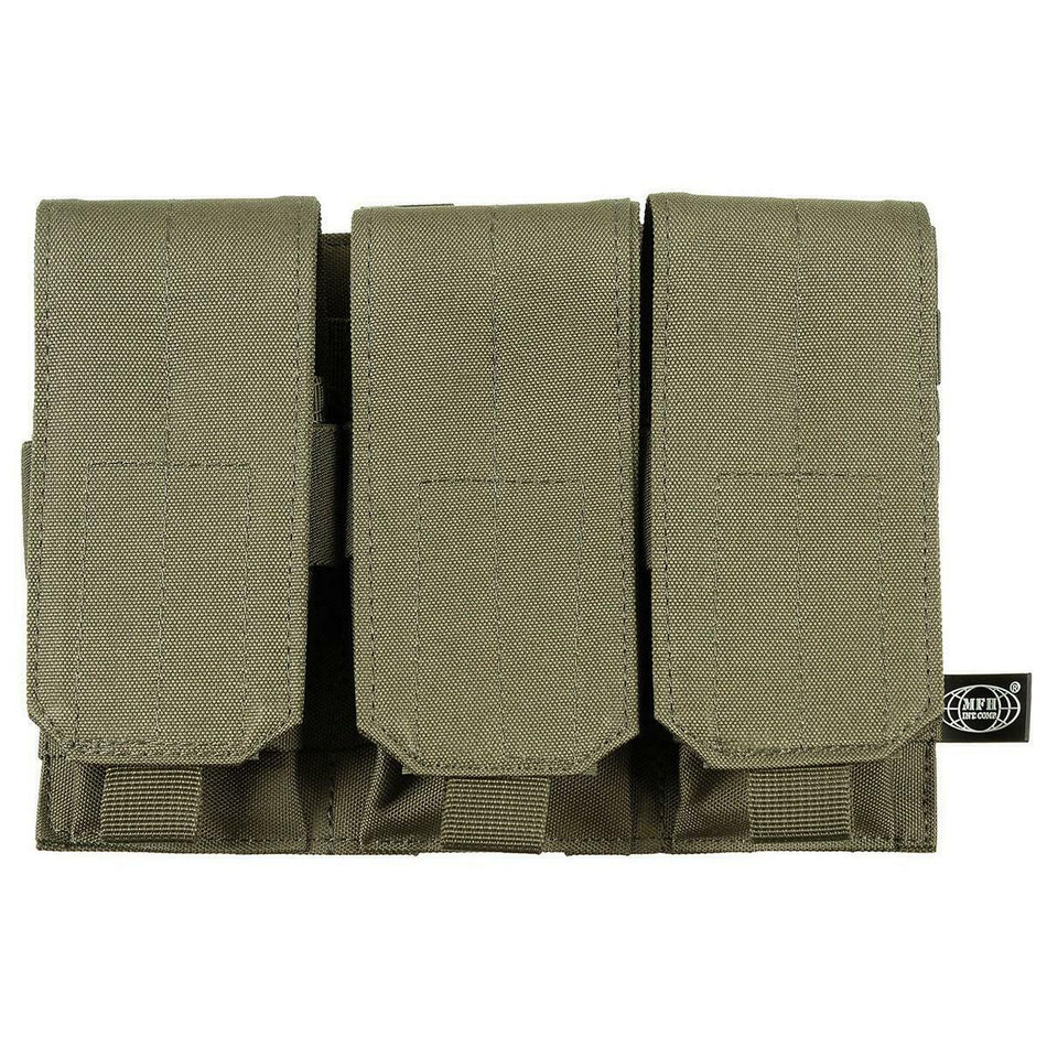 MFH TRIPLE MAGAZINE POUCH M-SERIES GREEN