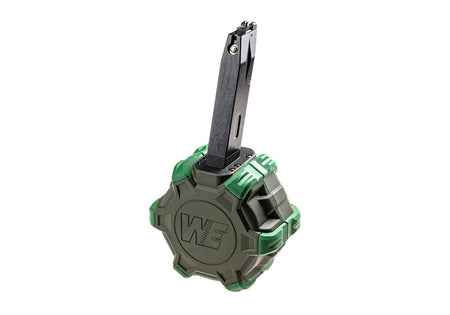 WE Airsoft M92 Pistol Drum Magazine Green Gas 350rd