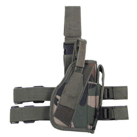 MFH Drop Leg Airsoft Pistol Holster Woodland Camo